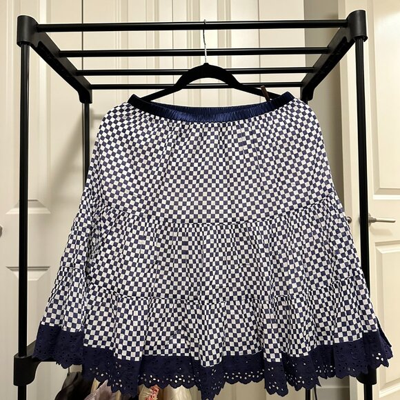 Blue and White Dot and lace Skirt - Picture 3 of 3